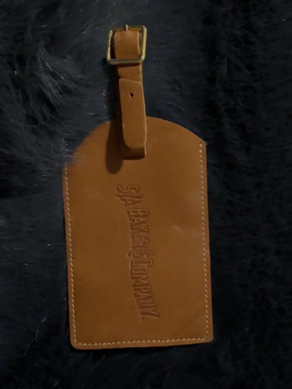 5A Baker & Company Tan Leather Travel Luggage Tag